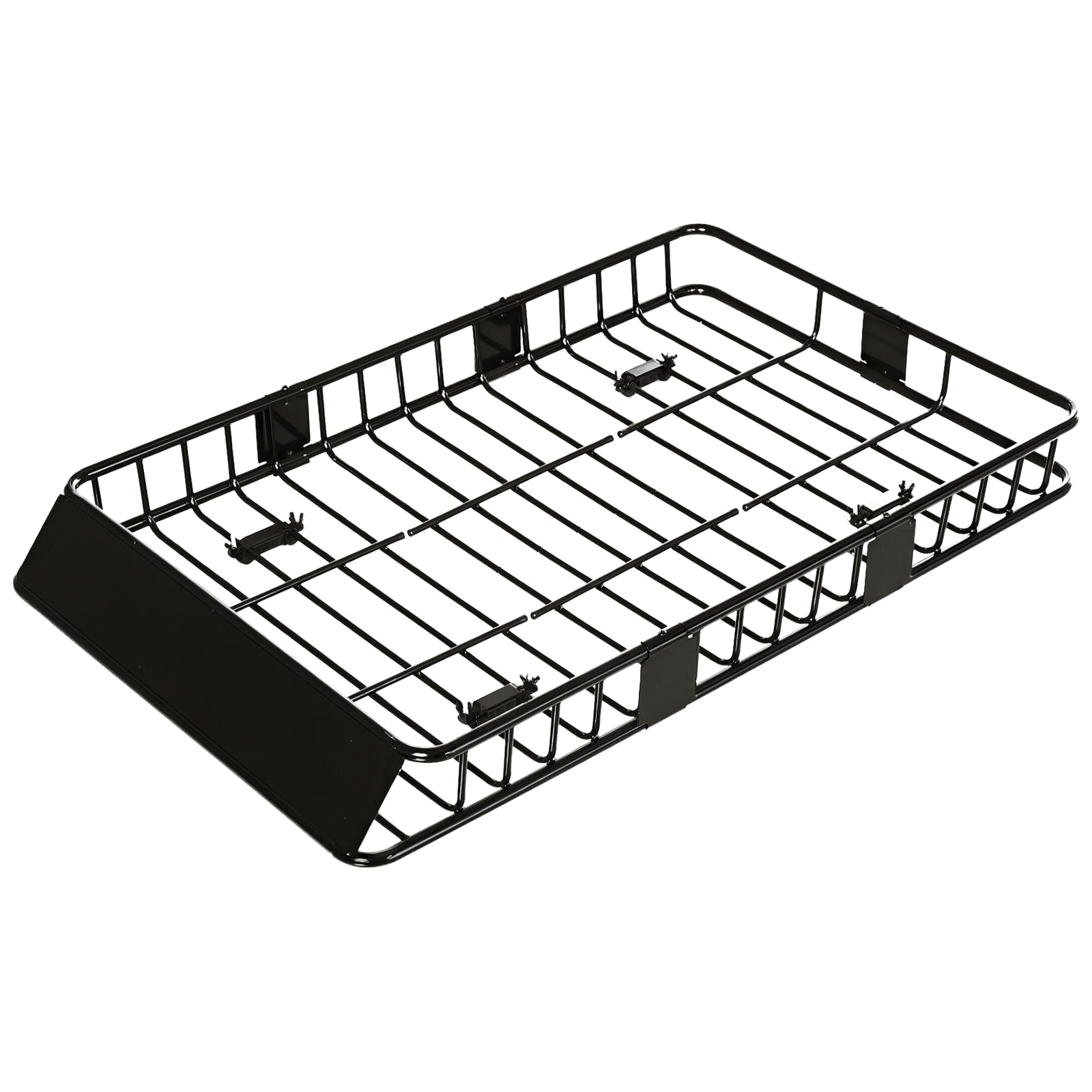 64"/43" x 39" Car Roof Rack, Length Adjustable Roof Basket, Universal Rooftop Cargo Carrier Basket with U-bolts, 220 lbs