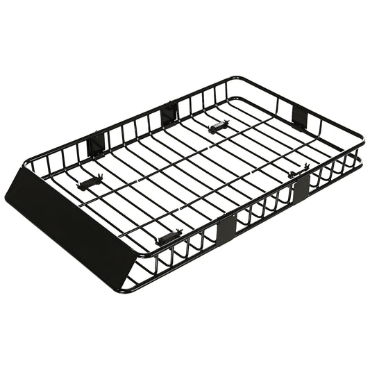 64"/43" x 39" Car Roof Rack, Length Adjustable Roof Basket, Universal Rooftop Cargo Carrier Basket with U-bolts, 220 lbs