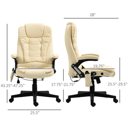 Office Chair Adjustable Heated Ergonomic Massage Swivel Vibrating High Back Leather Executive Chair Office Furniture (Be