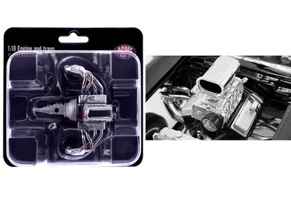 Blown 427 Engine & Transmission Replica from "1957 Chevrolet 150 Gasser" 1/18 Model by ACME