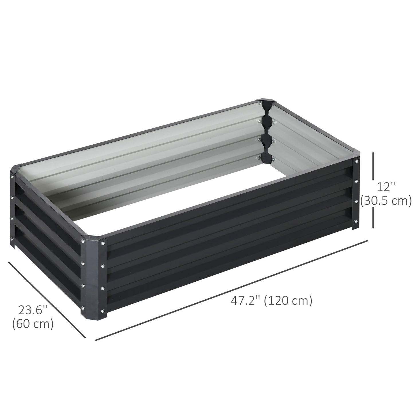 Galvanized Raised Garden Bed, Outdoor Planter Box for Vegetables, Flowers, Herbs, 4' x 2' x 1', Grey
