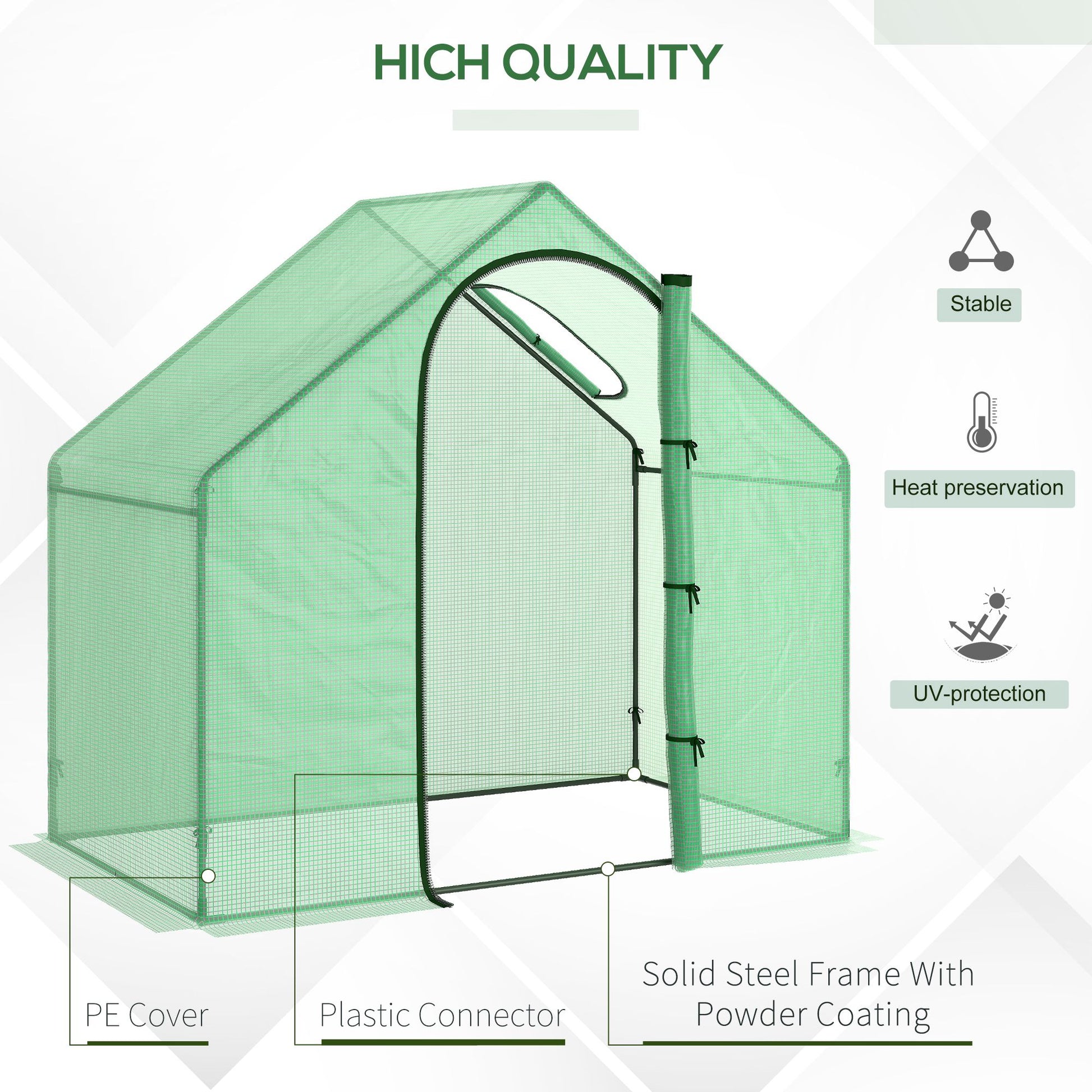 6 x 3.3 x 5.5ft Walk-in Garden Greenhouse with Door & Top Window, Portable Mini Greenhouse for Plants Flowers Herbs Toma