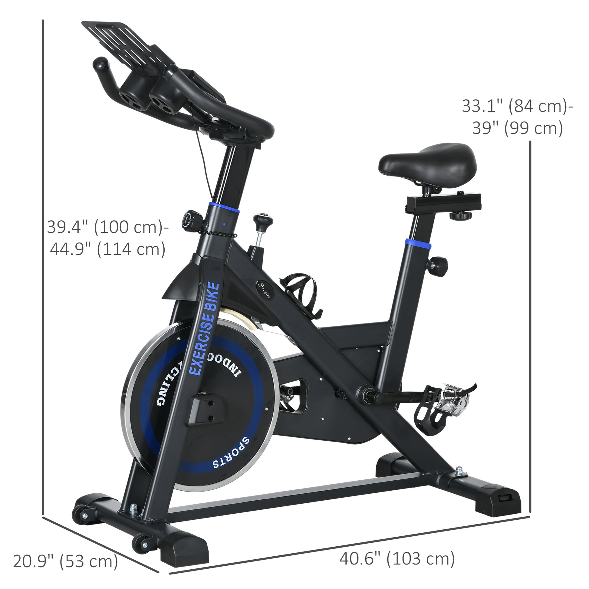 Soozier Adjustable Upright Stationary Exercise Bike w/ LCD Display, Indoor Cycling Bike for Home w/ Adjustable Resistanc