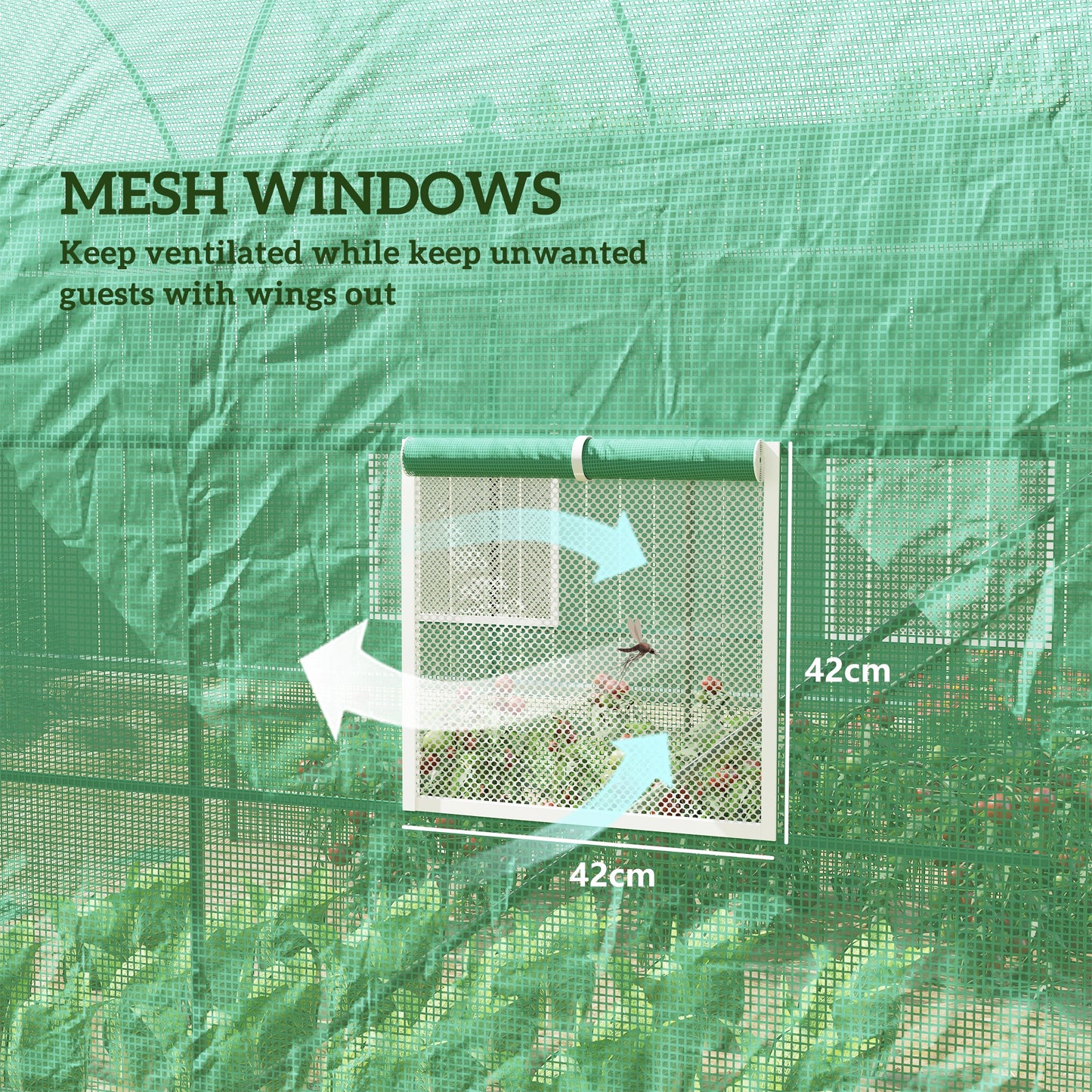 8'x6.6'x6.6' Heavy Duty Walk-in Greenhouse Garden Tunnel Hot House Outdoor Flower Vegetable Growth Warm House Roll Up Do