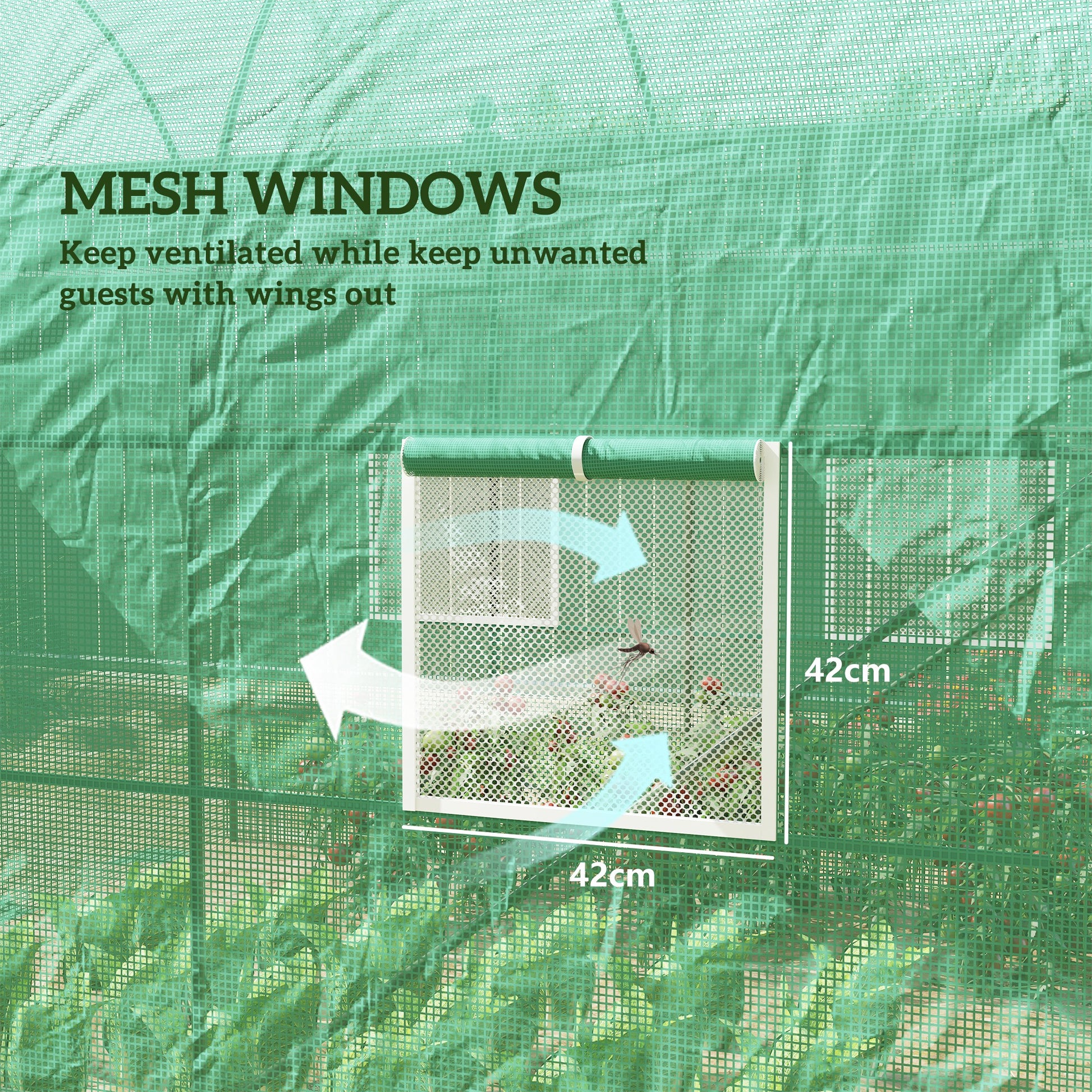 8'x6.6'x6.6' Heavy Duty Walk-in Greenhouse Garden Tunnel Hot House Outdoor Flower Vegetable Growth Warm House Roll Up Do