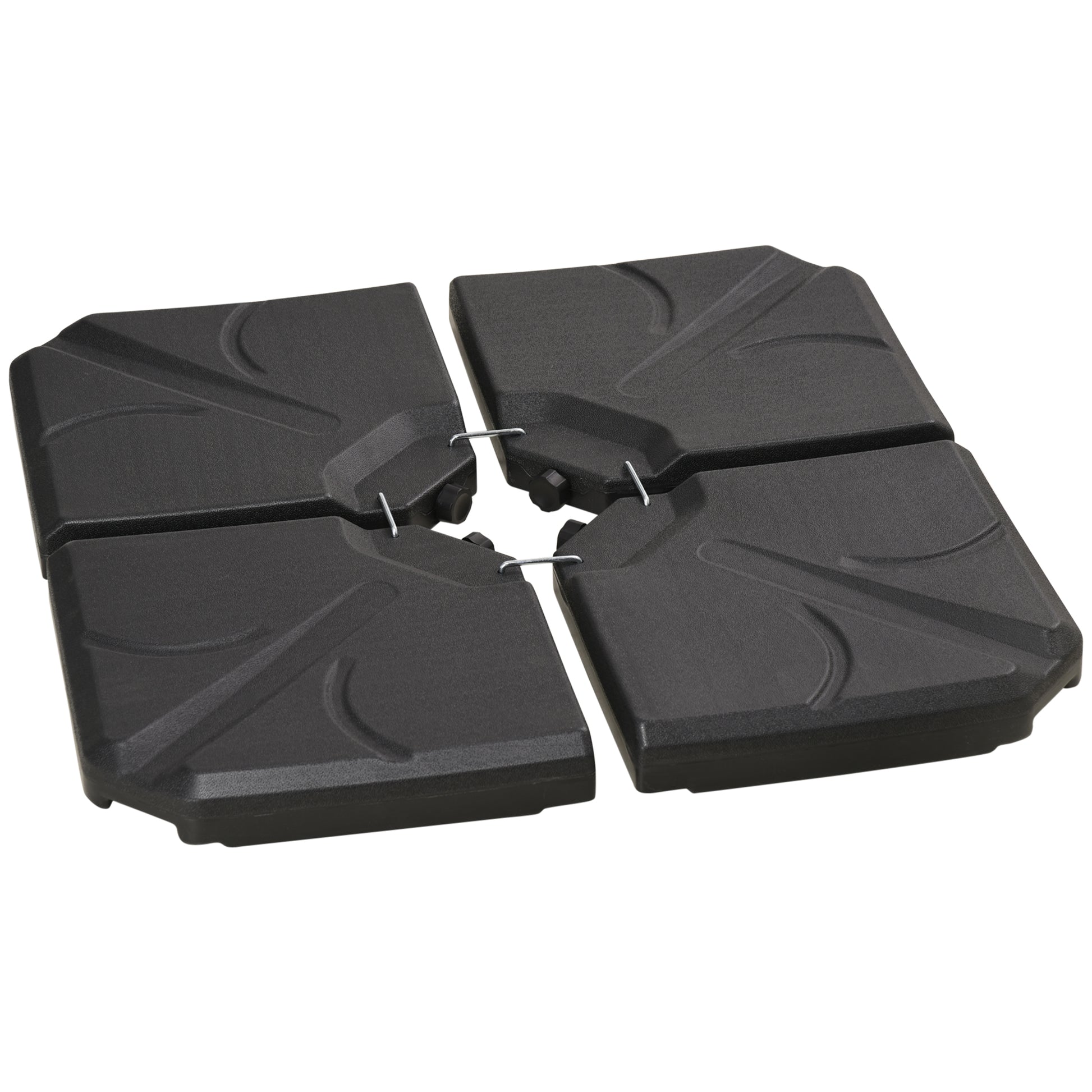 4 Piece Umbrella Base Stand Cantilever Offset Patio Umbrella Weight Plates w/ U Locking, 123 lb Capacity Water or 158 lb