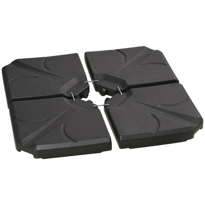 4 Piece Umbrella Base Stand Cantilever Offset Patio Umbrella Weight Plates w/ U Locking, 123 lb Capacity Water or 158 lb
