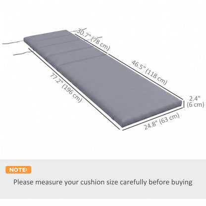 Patio Chaise Lounge Chair Cushion Replacement Sun Lounger Pads with Headrest and Ties, Dark Grey