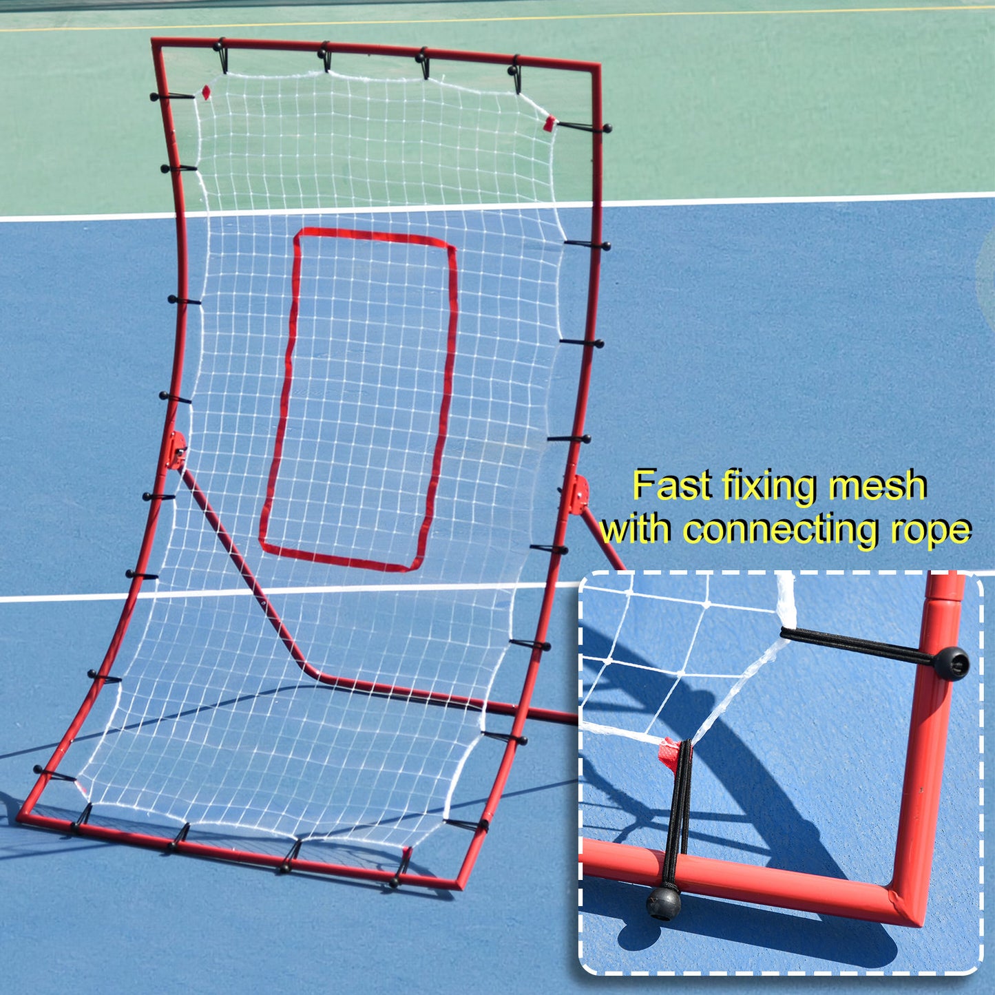 Soozier Pitch Back 5 Angles Adjustable Rebounder Net Goal Pitching and Throwing Practice Partner, Baseball/Soccer/Footba
