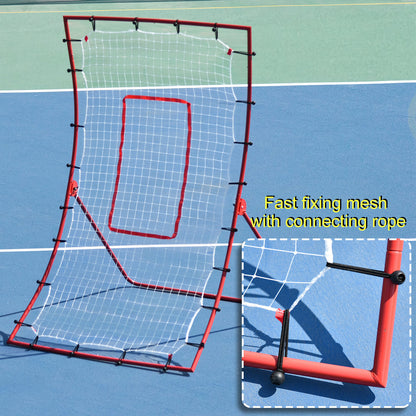 Soozier Pitch Back 5 Angles Adjustable Rebounder Net Goal Pitching and Throwing Practice Partner, Baseball/Soccer/Footba