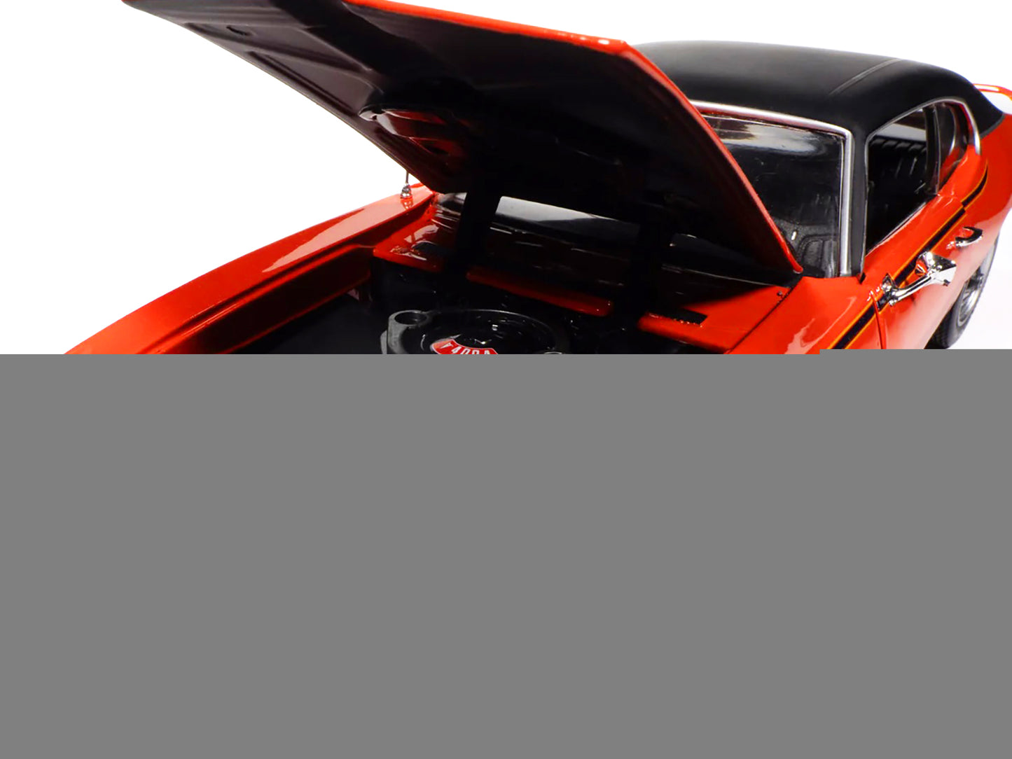1969 Pontiac GTO Judge Carousel Red with Black Stripes and Black Vinyl Top "Mecum Auctions" "American Muscle" Series 1/18 Diecast Model Car by Auto World