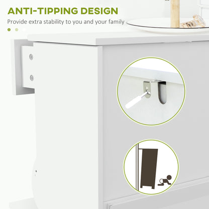 Slim Shoe Storage with 2 Flip Drawers and Adjustable Shelves Shoe Cabinet Organizer for 8 Pair,  White