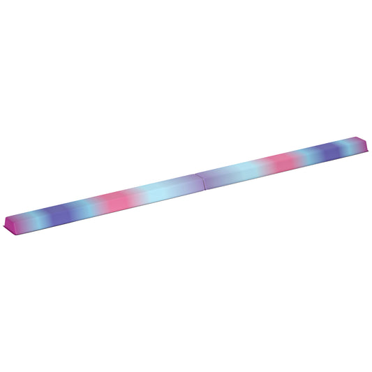 Soozier 7.7ft Folding Balance Beam, Gymnastics Equipment with Anti-Slip Bottom for Kids Home Training, Multicolour