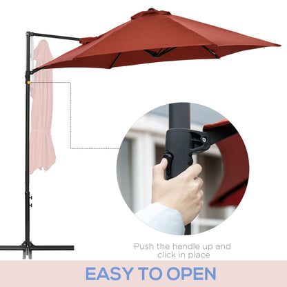 8.5FT Offset Patio Umbrella with 360° Rotation, Outdoor Cantilever Roma Parasol Hanging Sun Shade Canopy Shelter with Cr