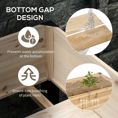 Raised Garden Bed, Elevated Planter Box, 47"x24"x29" with Legs, Metal Frame, Wooden Planter Pot for Backyard, Patio to G