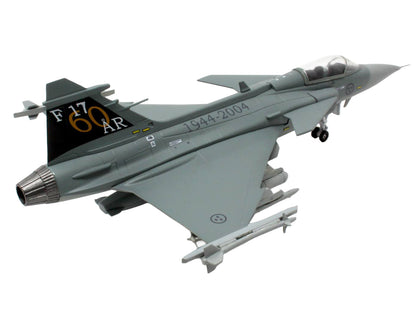 Saab JAS 39A Gripen Fighter Aircraft "17 Wing 60th Anniversary Livery Ronneby Air Show" (2004) Swedish Air Force 1/72 Diecast Model Airplane by Aviation 72