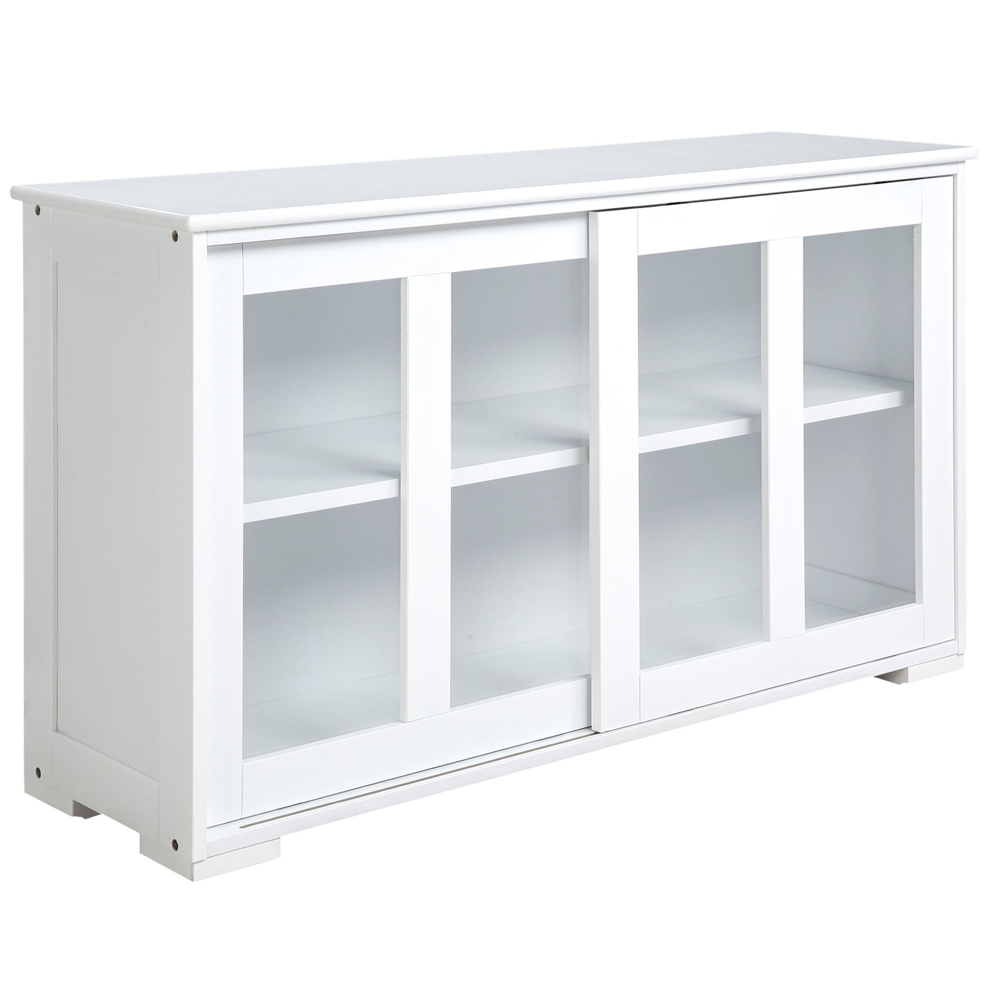 Modern Kitchen Sideboard, Stackable Storage Cabinet, Sliding Glass Door Console, Cupboard Serving Buffet for Kitchen & D