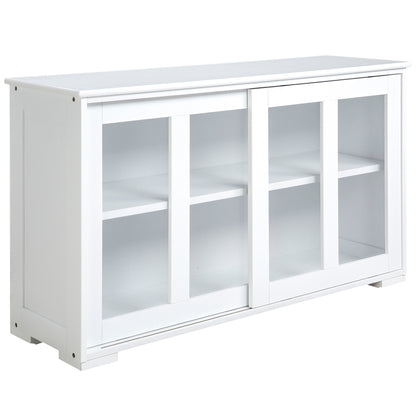 Modern Kitchen Sideboard, Stackable Storage Cabinet, Sliding Glass Door Console, Cupboard Serving Buffet for Kitchen & D