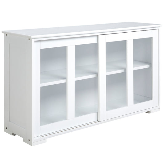 Modern Kitchen Sideboard, Stackable Storage Cabinet, Sliding Glass Door Console, Cupboard Serving Buffet for Kitchen & D