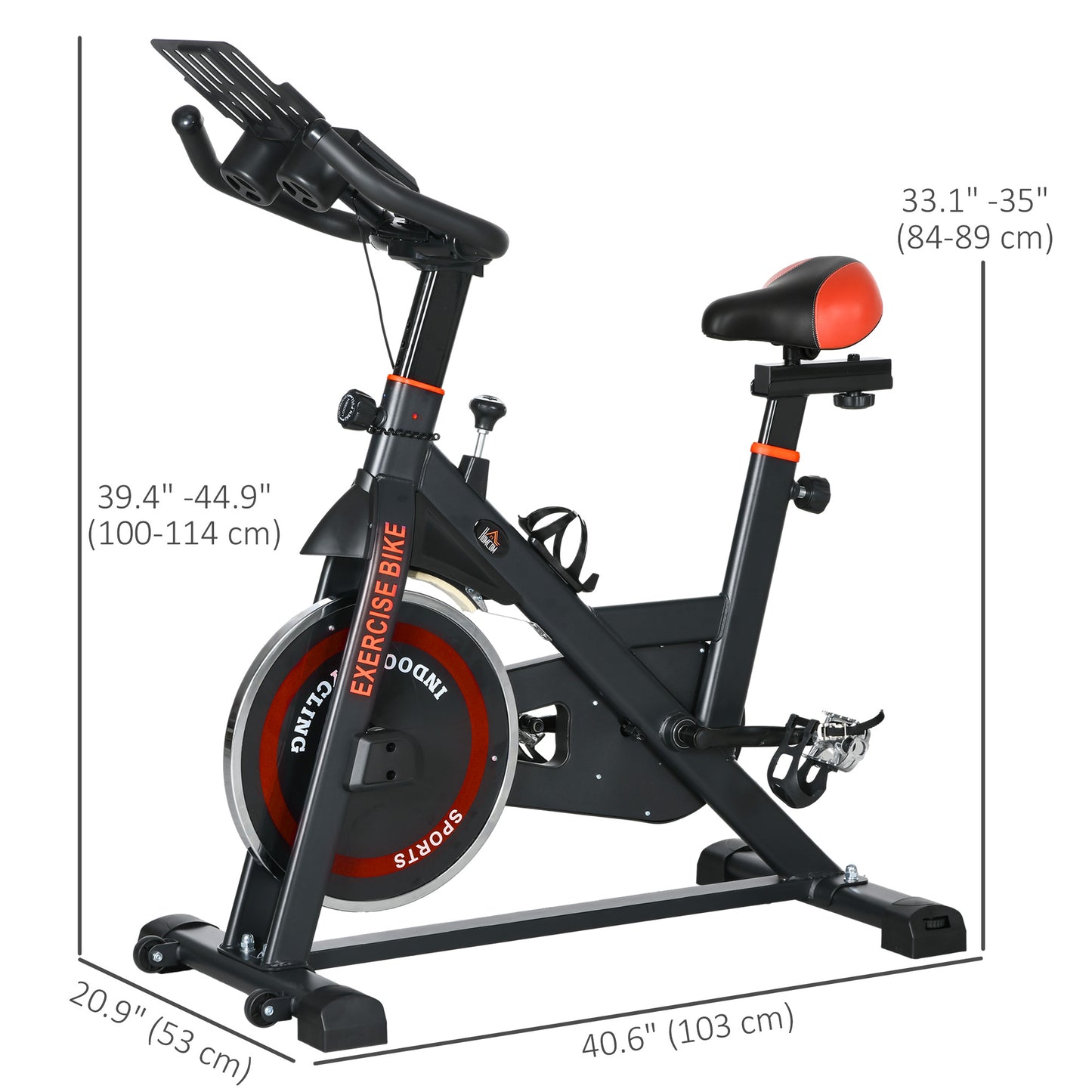 Soozier Adjustable Upright Stationary Exercise Bike w/ LCD Display, Indoor Cycling Bike for Home w/ Adjustable Resistanc
