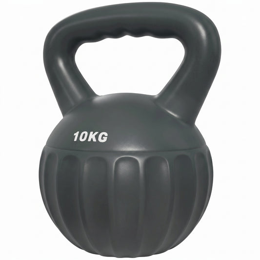 Soozier Kettlebell, 22 lbs Kettle Bell with Non-Slip Handle for Home Gym, Weight Lifting and Strength Training, Grey