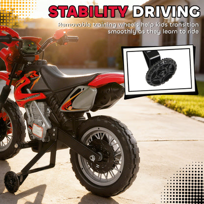 VarietyKart 6V Kid Electric Ride On Motorcycle Powered Dirt Bike Battery Scooter For 3-6 Year Old Kids Toddlers W/ Train