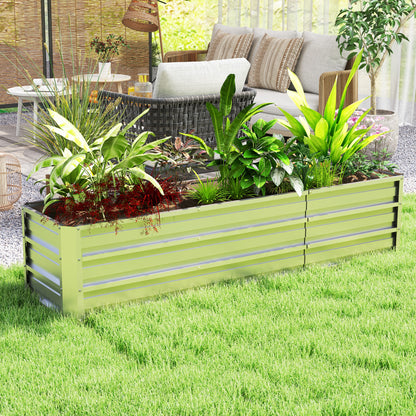 6' x 1.5' x 1.3' Galvanized Raised Garden Bed, Elevated Large Metal Planter Box w/ Install Gloves for Backyard, Patio to