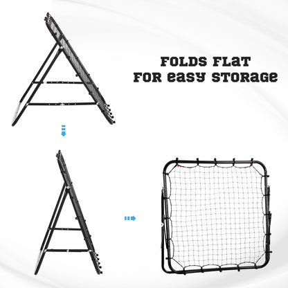 Volleyball Rebounder Net Football Training Aid Kickback Target Play Black
