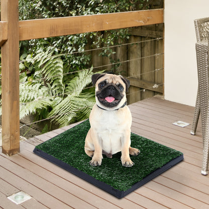 Dog Grass Pad with Tray, Artificial Grass for Dogs, Doggy Bathroom Toilet Potty Tray Indoor Outdoor Puppy Potty Training