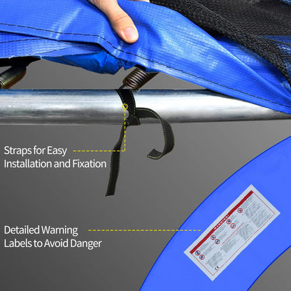 ⌀8ft Trampoline Pad ⌀96" Spring Safety Replacement Gym Bounce Jump Cover EPE Foam, No Holes for Pole, Blue