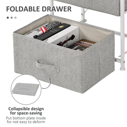 Linen Drawer Cabinet Organizer Storage Dresser Tower with 4 Removable Drawer Metal Frame Adjustable Feet for Living Room