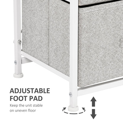 Linen Drawer Cabinet Organizer Storage Dresser Tower with 4 Removable Drawer Metal Frame Adjustable Feet for Living Room