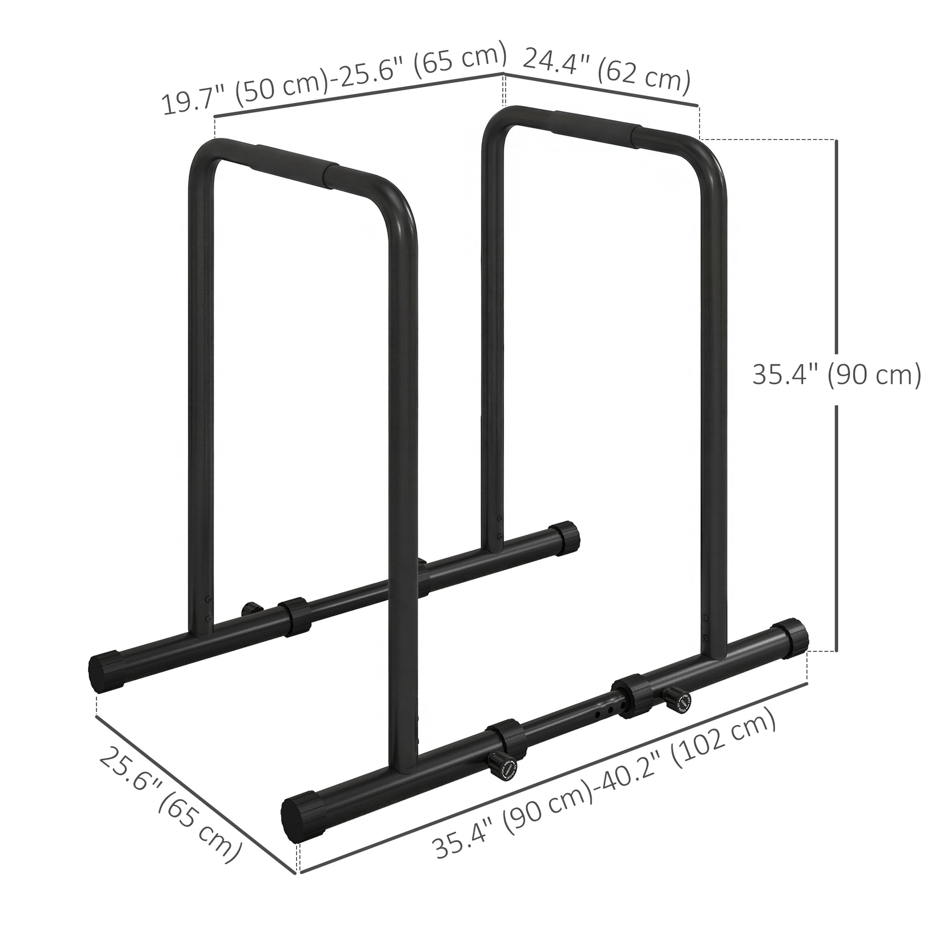 Soozier Adjustable Dip Station, Push Up Bars with 6 Width and 2 Height Levels for Home Gym Fitness Workout