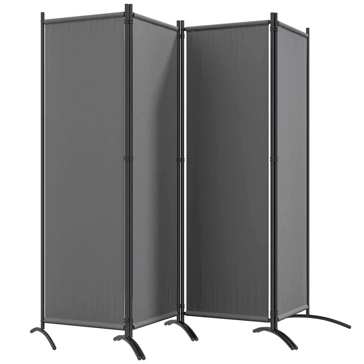 Folding Room Divider, Privacy Screen for Home Office Bedroom, 5.6FT Tall, Dark Grey