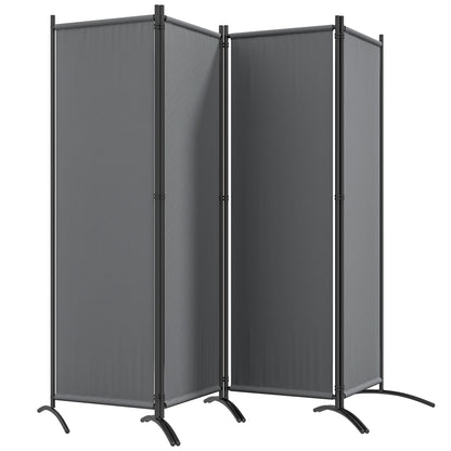 Folding Room Divider, Privacy Screen for Home Office Bedroom, 5.6FT Tall, Dark Grey