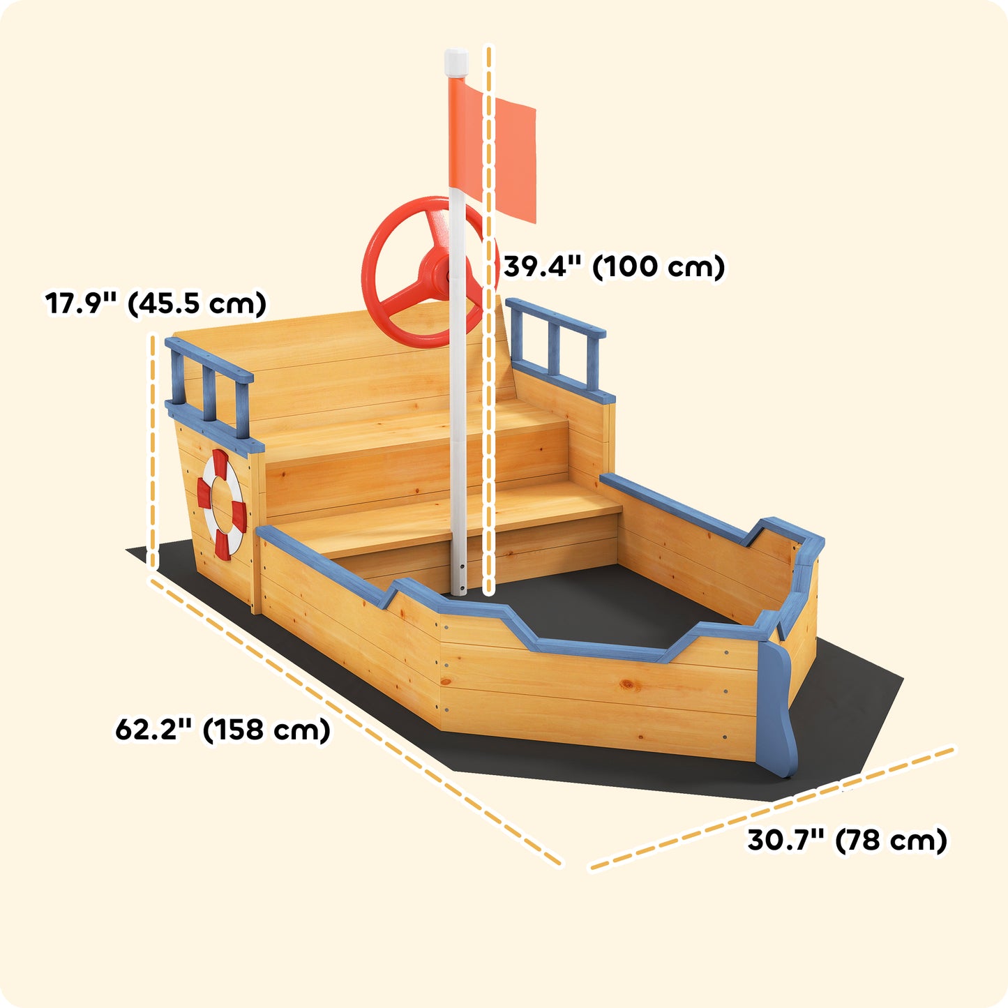 Qaba Kids Seesaw Safe Teeter Totter 2 Seats with Easy-Grip Handles Indoor Outdoor Living Room Playroom Backyard Equipment, for 12-48 Months, Multicolor