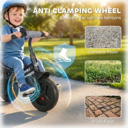 Qaba 6 in 1 Tricycle for Toddler 1-5 Years with Parent-Push Handle, Grey