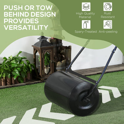 20" Push/Tow Behind Lawn Roller, Heavy Duty Sod Drum Roller Filled with 11 Gal Water/Sand, Grass Flattener for Yard, Pat