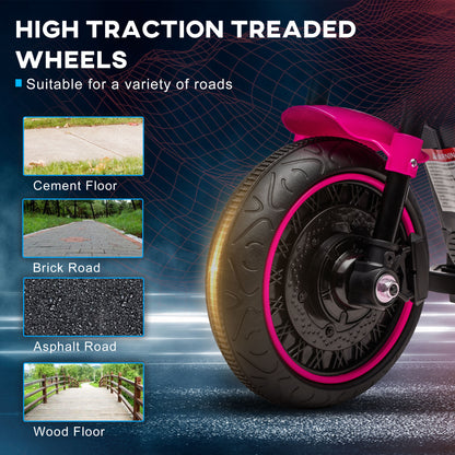 VarietyKart 6V Kids Motorcycle with Training Wheels, Foot Pedal, Headlight, Music, Forward/Reverse, Single-Button Start,