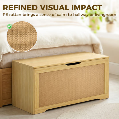 Storage Chest with Lift Top Storage Chest with Safety Hinges 39.4" Oak