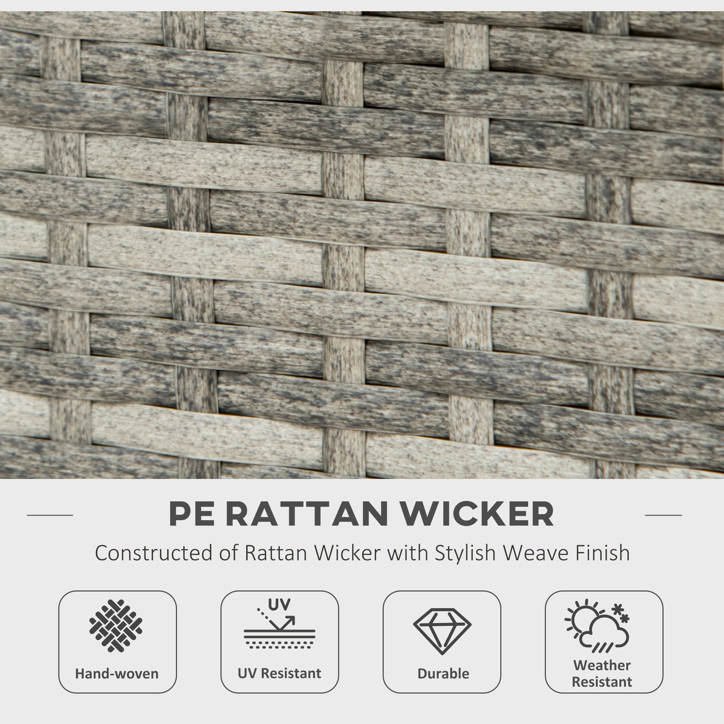 28 Inch Propane Fire Pit Table, 40,000 BTU Rattan Gas Fire Pit Table with Rain Cover, Mesh Lid, Lava Stone, Mixed Grey