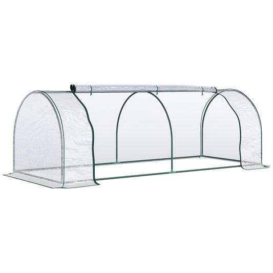 8' x 3' x 2.6' Mini Greenhouse Portable Hot House for Plants with Zippered Doors for Outdoor, Indoor, Garden, Clear