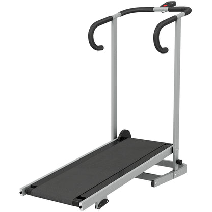 Soozier Walking Pad Treadmill with 16.5% Incline, Foldable Treadmill with LCD Monitor and Handle Bar for Home, Non-Elect
