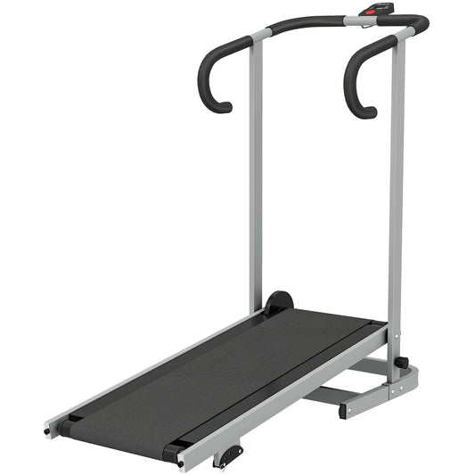 Soozier Walking Pad Treadmill with 16.5% Incline, Foldable Treadmill with LCD Monitor and Handle Bar for Home, Non-Elect