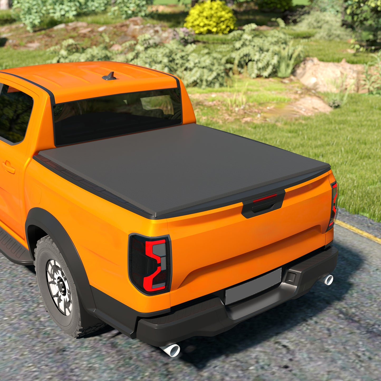 5'9" Soft Tri-Fold Truck Bed Tonneau Cover for 5.8 ft Bed, Truck Bed Cover with Seal Strip, Black