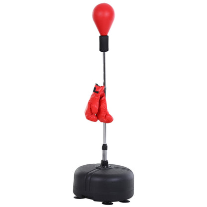 Soozier Adjustable Height Free Standing Boxing Bag Set with 6 Suction Cups and Boxing Gloves, for Exercise Training