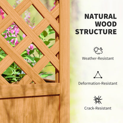 Wooden Raised Garden Bed with Arch Trellis, 33" x 14" x 57" Raised Planter Box with Drainage Holes, Trellis Planter for 