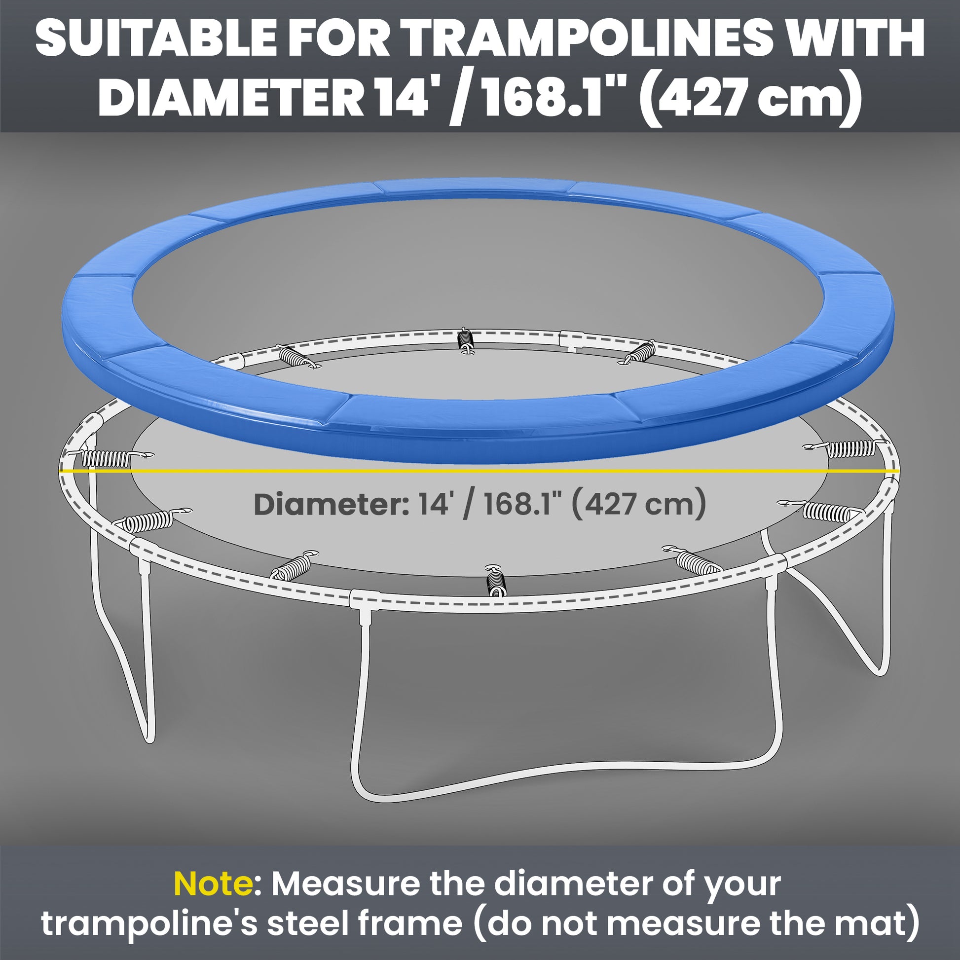 Soozier Trampoline Pad, 14FT Replacement Trampoline Safety Pad Mat Spring Cover, Water-Resistant, UV-Resistant, Tear-Res