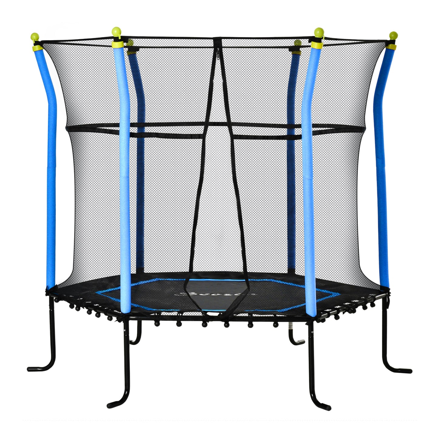 Soozier 63" Kids Trampoline Mini Indoor Bouncer Jumper with Enclosure Net Elastic Thick Padded Pole Gift for Child Toddl