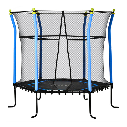 Soozier 63" Kids Trampoline Mini Indoor Bouncer Jumper with Enclosure Net Elastic Thick Padded Pole Gift for Child Toddl